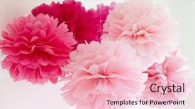  Presentation with tissue - Cool new PPT theme with tissue pompoms for a party backdrop and a lemonade colored foreground