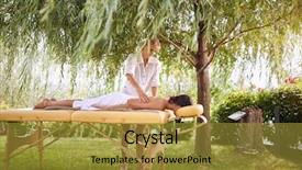  Presentation with tissue - PPT theme consisting of tissue regeneration - beauty spa treatment in nature background and a gold colored foreground