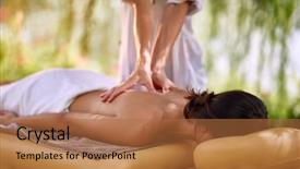  Presentation with wellness nature - Slide deck featuring tissue regeneration - close up of young woman background and a red colored foreground