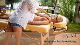  Presentation with medical spa massage outdoor balinese - Presentation with tissue regeneration - spa woman female enjoying massage background and a  colored foreground