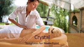  Presentation with woman body - Amazing presentation having tissue regeneration - woman receiving full body massage backdrop and a coral colored foreground