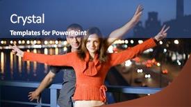  Presentation with park night city - Slides having titanic - young couple in night city background and a ocean colored foreground