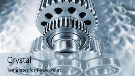  Presentation with aerospace engineering - Colorful PPT theme enhanced with titanium and steel ball-bearings and gears aerospace engineering parts backdrop and a light blue colored foreground