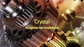  Presentation with titanium - Presentation design with gearwheel - titanium and steel gears background and a tawny brown colored foreground