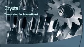  Presentation with titanium - Slides featuring titanium gears against steel bluish toning idea background and a ocean colored foreground