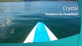  Presentation with mountain lake - Beautiful PPT layouts featuring title-a-paddle-board-floating backdrop and a teal colored foreground