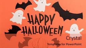  Presentation with python logo - PPT layouts with title card - black typeface phrase for halloween background and a red colored foreground