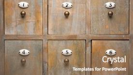  Presentation with cabinet - Presentation enhanced with title card - detailed antique wood filing cabinet background and a coral colored foreground