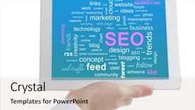  Presentation with touch screen - PPT theme enhanced with  background and a  colored foreground