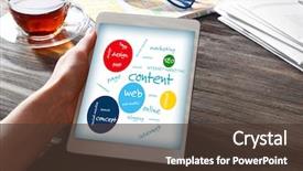  Presentation with touch screen - Slide set featuring  background and a  colored foreground