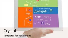  Presentation with touch screen - Slide set with  background and a  colored foreground