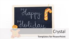 Presentation with blackboard english text welcome - Presentation theme enhanced with title cover design - happy holiday text on small background and a white colored foreground