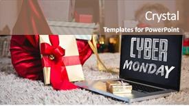  Presentation with title - Cool new PPT theme with title for celebration of cyber backdrop and a coral colored foreground