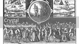  Presentation with title - Amazing slide deck having title-page-of-the-pamphlet backdrop and a gray colored foreground