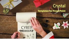  Presentation with scroll - Beautiful theme featuring beverages science - several objects against santa claus backdrop and a tawny brown colored foreground