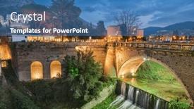  Presentation with architecture old - PPT theme featuring tivoli-italy-town-cityscape background and a teal colored foreground