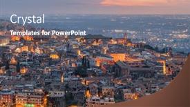  Presentation with italy - PPT theme with tivoli-italy-town-view background and a seafoam green colored foreground