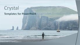  Presentation with lonely - Cool new slides with tjornuvik-beach-on-streymoy-island backdrop and a sky blue colored foreground