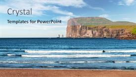  Presentation with island - Cool new PPT layouts with tjornuvik-beach-on-streymoy-island backdrop and a light blue colored foreground