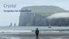  Presentation with island - Cool new slides with tjornuvik-beach-on-streymoy-island backdrop and a sky blue colored foreground