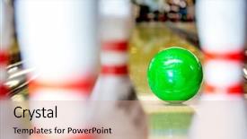  Presentation with bowling - Colorful PPT theme enhanced with to hit the pins backdrop and a coral colored foreground