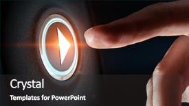  Presentation with press - PPT theme consisting of to press play button background and a dark gray colored foreground