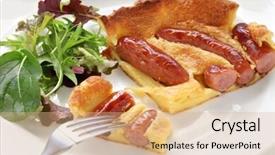  Presentation with english - Amazing slide deck having toad in the hole backdrop and a coral colored foreground