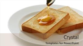  Presentation with peanut butter and jelly - Beautiful slides featuring toast and butter backdrop and a coral colored foreground