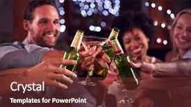  Presentation with friends - Theme enhanced with toast at a house party background and a tawny brown colored foreground