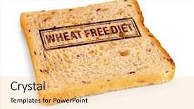  Presentation with health diet - Audience pleasing slides consisting of toast bread isolated on white health and diet concept backdrop and a yellow colored foreground