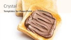  Presentation with spread - Cool new slide set with toast-bread-with-hazelnut-spread backdrop and a blonde colored foreground