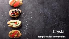  Presentation with copy space - PPT layouts featuring toast sandwiches with avocado tomatoes background and a dark gray colored foreground