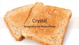  Presentation with bread - Slide deck having toast slice isolated on white background and a yellow colored foreground