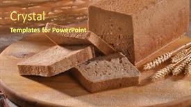  Presentation with wheat - Beautiful slide set featuring toast-wheat-integral-bread-sliced backdrop and a red colored foreground