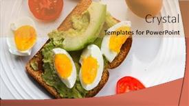  Presentation with avocado - Beautiful presentation featuring toast-with-avocado-tomato-slices backdrop and a yellow colored foreground