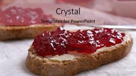  Presentation with fresh toast sandwiches egg - Amazing slide deck having toast with butter and jam backdrop and a  colored foreground