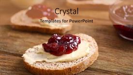  Presentation with fresh toast sandwiches egg - Colorful slide set enhanced with toast with butter and jam backdrop and a  colored foreground