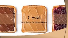  Presentation with peanut butter - PPT theme having toast with chocolate butter peanut background and a coral colored foreground