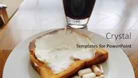  Presentation with cold brew coffee - Audience pleasing theme consisting of toast-with-cream-cheese-cold backdrop and a mint green colored foreground