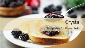  Presentation with blackberry - Presentation design featuring toast with homemade blackberry jam background and a lemonade colored foreground
