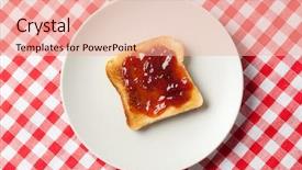  Presentation with tablecloth - Audience pleasing PPT layouts consisting of toast with jam on picnic tablecloth backdrop and a lemonade colored foreground