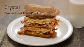  Presentation with elvis - PPT theme enhanced with toast-with-peanut-butter-banana background and a coral colored foreground