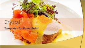  Presentation with salmon - Slides with toast-with-poached-egg background and a gold colored foreground