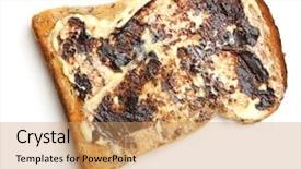  Presentation with yeast - PPT theme with toast with yeast extract spread background and a coral colored foreground