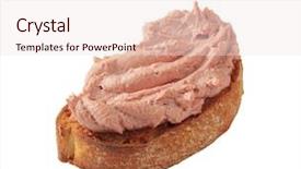  Presentation with liver - Colorful PPT theme enhanced with toasted bread and liver pate backdrop and a sky blue colored foreground