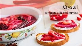  Presentation with yogurt - Presentation theme featuring yogurt and top with syrup background and a coral colored foreground