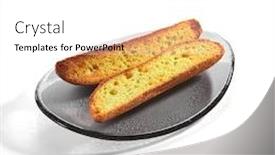  Presentation with olive oil - Amazing slide deck having toasted-french-garlic-baguette-slices backdrop and a white colored foreground