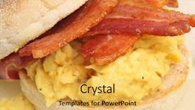  Presentation with muffin - Cool new presentation theme with toasted muffin with bacon backdrop and a yellow colored foreground