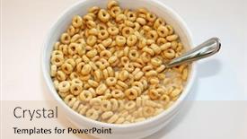 Presentation with breakfast cereal - Amazing PPT layouts having toasted-oats-cereal backdrop and a coral colored foreground