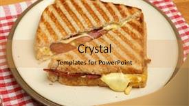  Presentation with cream cheese and fruit sandwich - Audience pleasing slide deck consisting of toasted sandwich with bacon egg backdrop and a yellow colored foreground